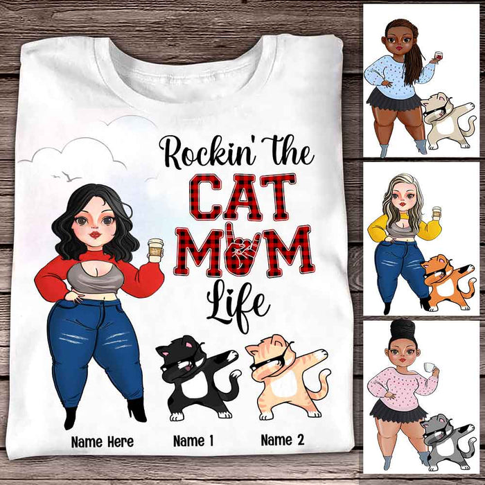Personalized Cat Mom Life T Shirt OB61 30O58 1