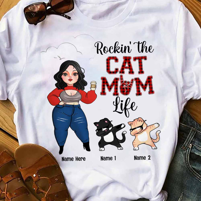 Personalized Cat Mom Life T Shirt OB61 30O58 1
