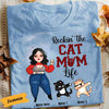 Personalized Cat Mom Life T Shirt OB61 30O58 thumb 1