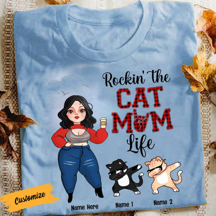 Personalized Cat Mom Life T Shirt OB61 30O58 1