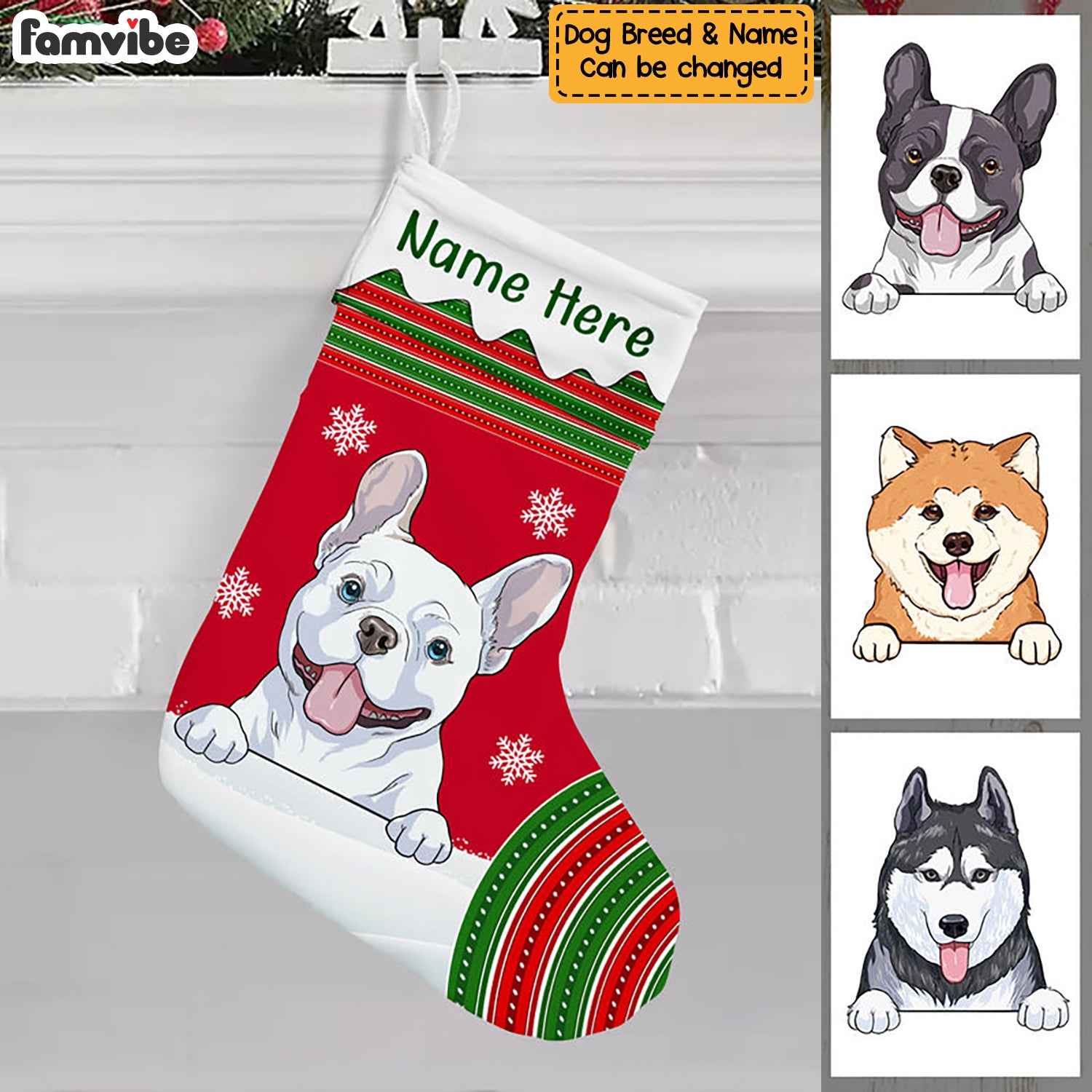 Personalized Dog Christmas Stocking OB71 24O53