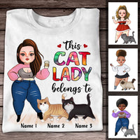 Personalized Cat Lady T Shirt OB71 30O47 thumb 1