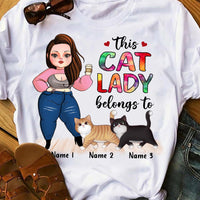 Personalized Cat Lady T Shirt OB71 30O47 thumb 1