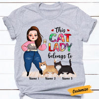 Personalized Cat Lady T Shirt OB71 30O47 thumb 1