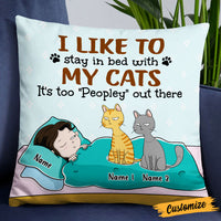 Personalized Cat Mom Dad Stay In Bed Pillow OB91 95O47 (Insert Included) thumb 1