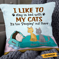 Personalized Cat Mom Dad Stay In Bed Pillow OB91 95O47 (Insert Included) thumb 1