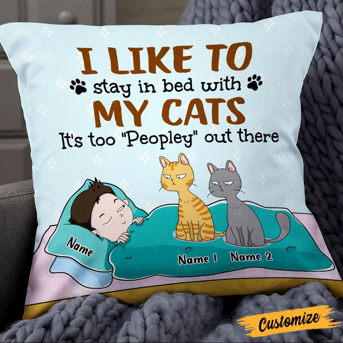 Personalized Cat Mom Dad Stay In Bed Pillow OB91 95O47 (Insert Included) 1