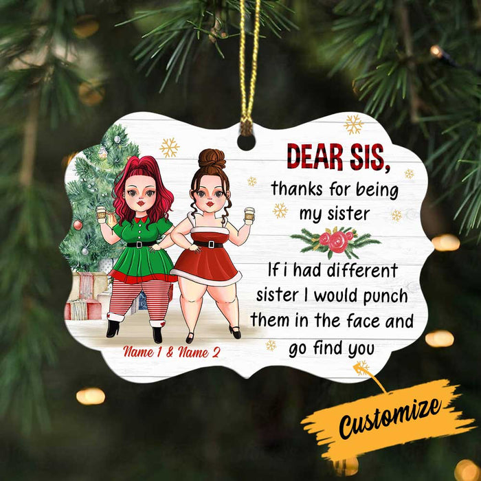 Personalized Sisters Christmas Benelux Ornament OB85 30O34 1