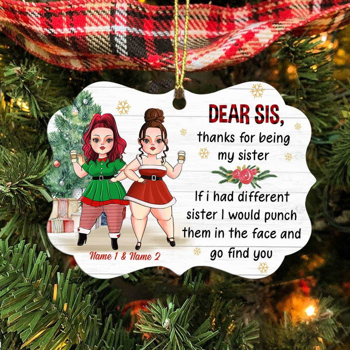 Personalized Sisters Christmas Benelux Ornament OB85 30O34 1