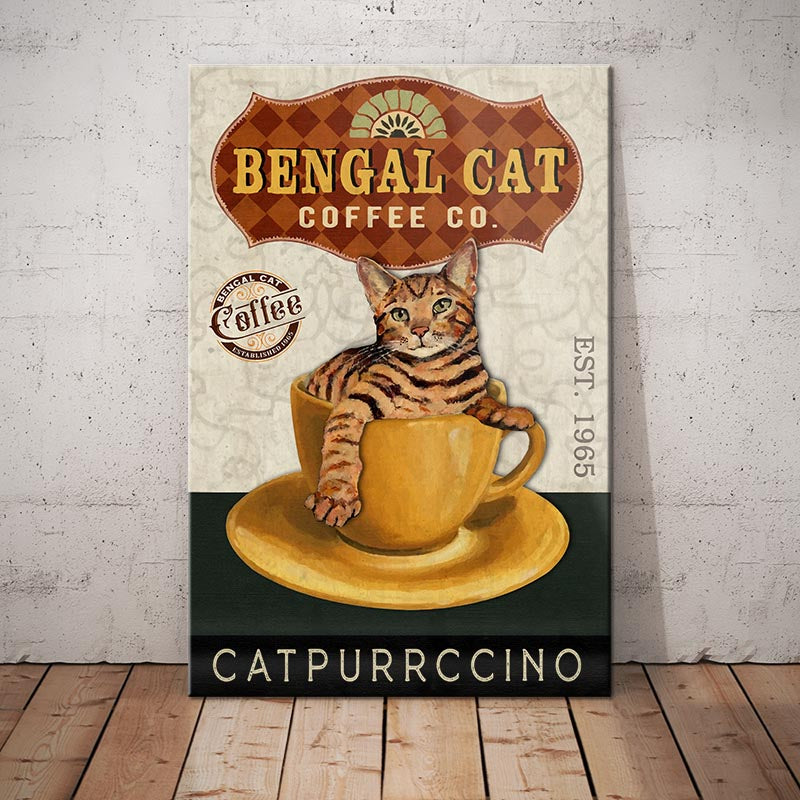 Bengal Cat Coffee Company Canvas MR1201 73O57