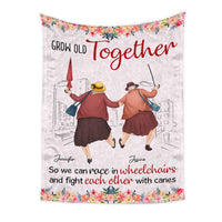 Personalized Friends Gift Grow Old Together So We Can Race In Wheelchairs Blanket 31467 thumb 1