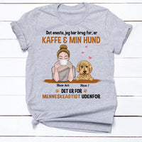 Personalized Dog Mom Coffee Danish Hund Kaffe T Shirt AP75 81O34 thumb 1