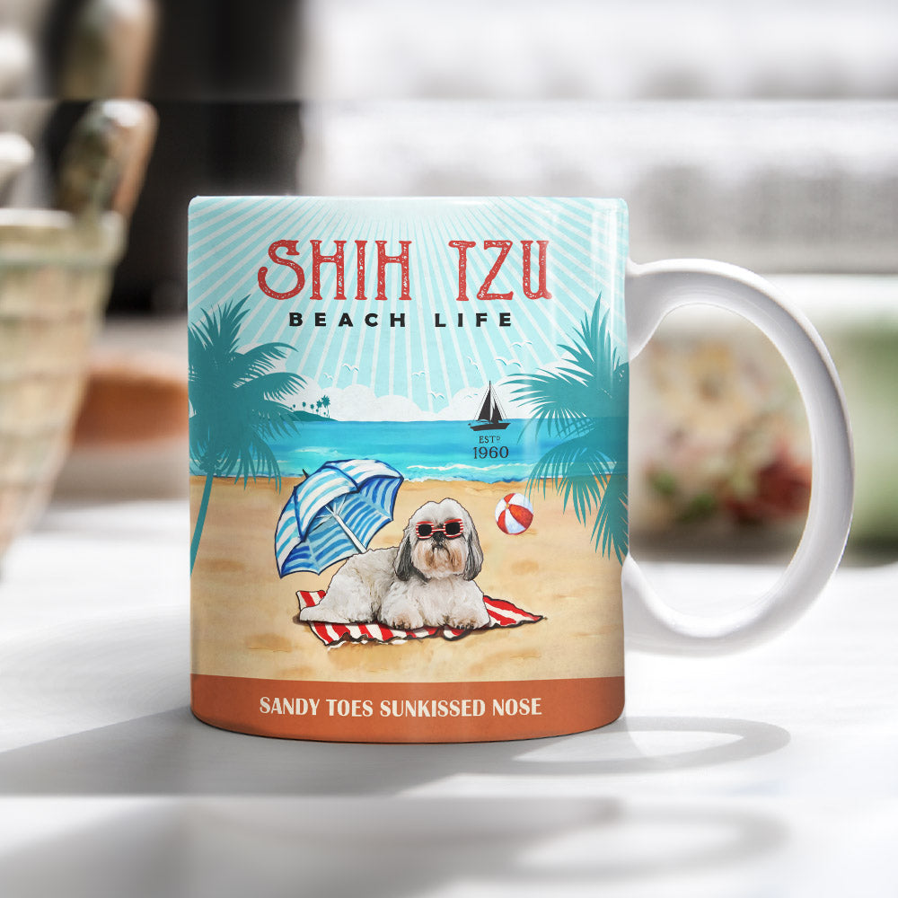 Shih Tzu Dog Beach Life Mug SMY139 67O53