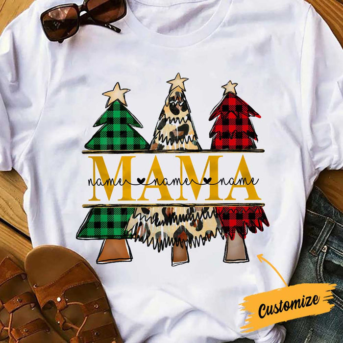 Personalized Mom Grandma Christmas Tree T Shirt OB93 95O34 1