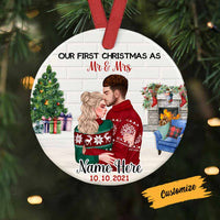 Personalized Couple Christmas Circle Ornament OB93 30O58 thumb 1