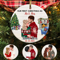 Personalized Couple Christmas Circle Ornament OB93 30O58 thumb 1