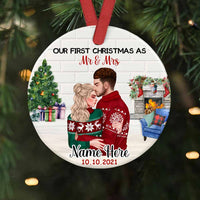 Personalized Couple Christmas Circle Ornament OB93 30O58 thumb 1