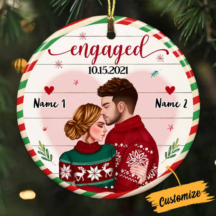 Personalized Couple Christmas Circle Ornament OB94 95O57 1