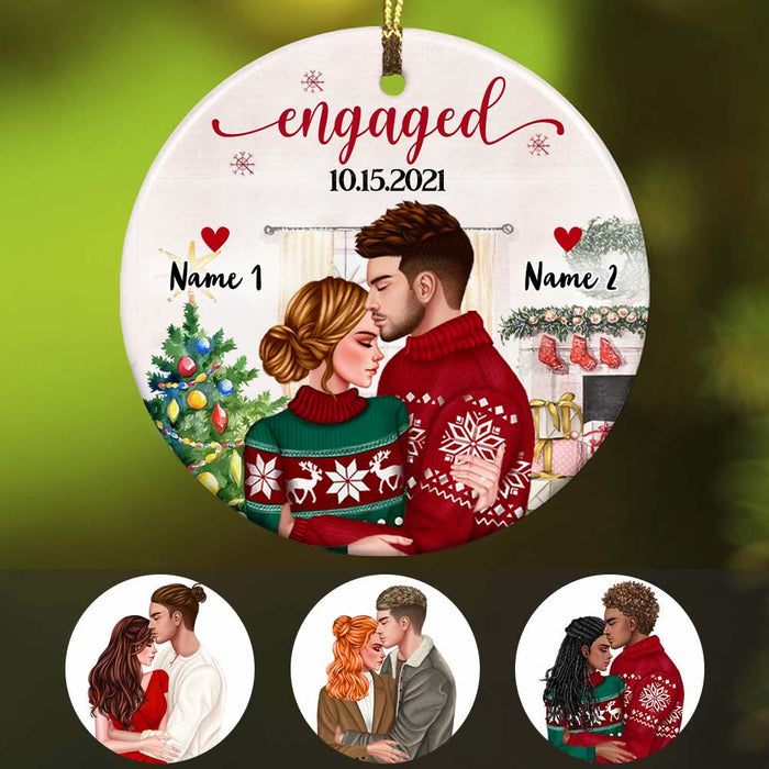 Personalized Couple Christmas Circle Ornament OB94 95O57 1