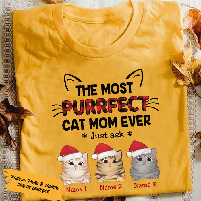 Personalized Christmas Cat Mom T Shirt OB93 26O36 1