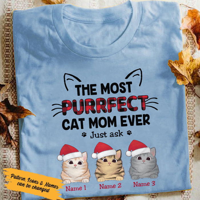 Personalized Christmas Cat Mom T Shirt OB93 26O36 1