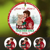 Personalized Couple Christmas Together Since Circle Ornament OB91 87O34 thumb 1