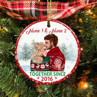 Personalized Couple Christmas Together Since Circle Ornament OB91 87O34 thumb 1