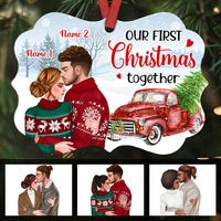 Peronalized  Couple Red Truck Christmas Benelux Ornament OB111 85O36 thumb 1