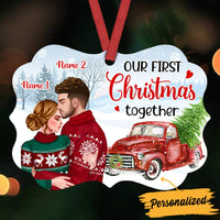 Peronalized  Couple Red Truck Christmas Benelux Ornament OB111 85O36 thumb 1
