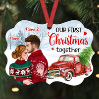 Peronalized  Couple Red Truck Christmas Benelux Ornament OB111 85O36 thumb 1