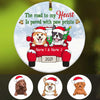Personalized Dog Red Truck Christmas Circle Ornament OB111 87O34 1