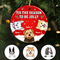 Personalized Tis The Season Christmas Dog Circle Ornament OB112 23O47 thumb 1