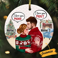 Personalized Couple Christmas Circle Ornament OB112 30O57 thumb 1