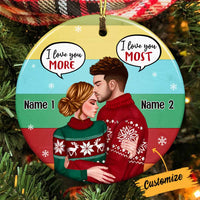 Personalized Couple Christmas Circle Ornament OB112 30O57 thumb 1