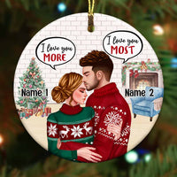 Personalized Couple Christmas Circle Ornament OB112 30O57 thumb 1