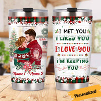 Personalized Christmas Couple Steel Tumbler OB122 26O57 thumb 1