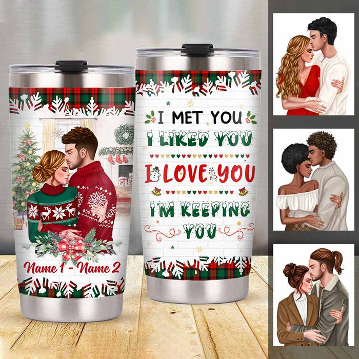Personalized Christmas Couple Steel Tumbler OB122 26O57 1