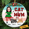 Personalized Cat Mom Christmas Circle Ornament OB132 95O47 1