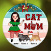 Personalized Cat Mom Christmas Circle Ornament OB132 95O47 1