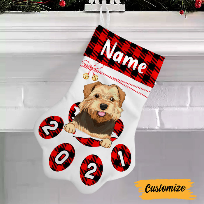 Personalized Dog Merry Christmas Paw Stocking OB133 95O47 1