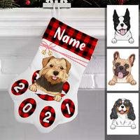 Personalized Dog Merry Christmas Paw Stocking OB133 95O47 thumb 1