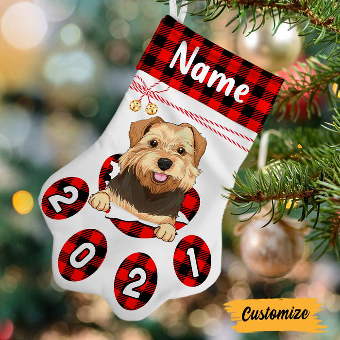 Personalized Dog Merry Christmas Paw Stocking OB133 95O47 1