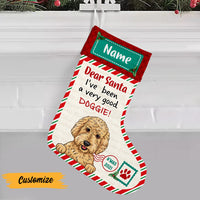 Personalized Good Dog Santa Christmas Stocking OB141 81O47 thumb 1