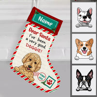 Personalized Good Dog Santa Christmas Stocking OB141 81O47 thumb 1