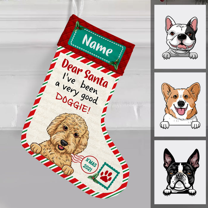 Personalized Good Dog Santa Christmas Stocking OB141 81O47 1