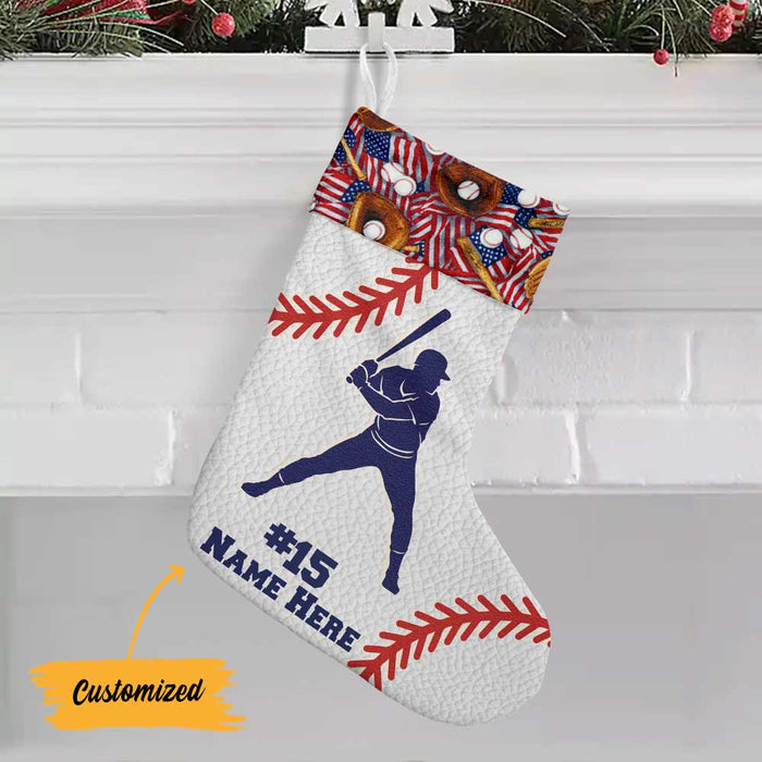 Personalized Baseball Player Stocking OB142 81O57 1