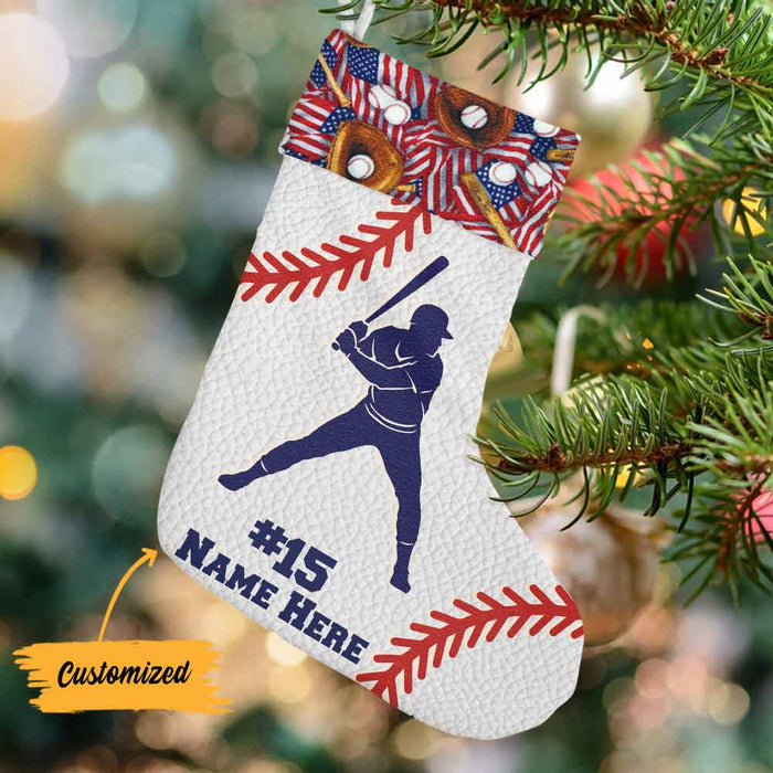 Personalized Baseball Player Stocking OB142 81O57 1