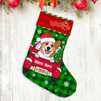 Personalized Dog Red Truck Christmas Stocking OB132 87O53 thumb 1