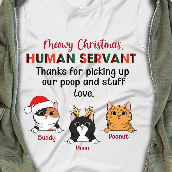 Personalized Cat Meowy Christmas Human Servant T Shirt OB141 85O34 1