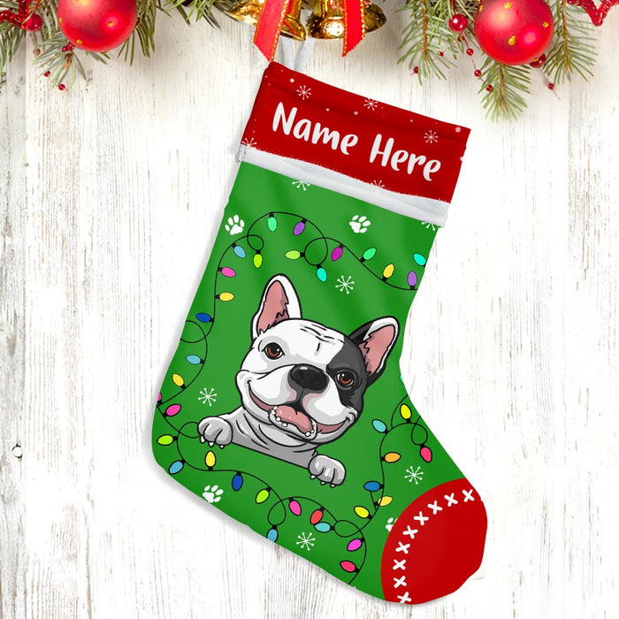 Personalized Dog Christmas Light Stocking OB146 81O47 1